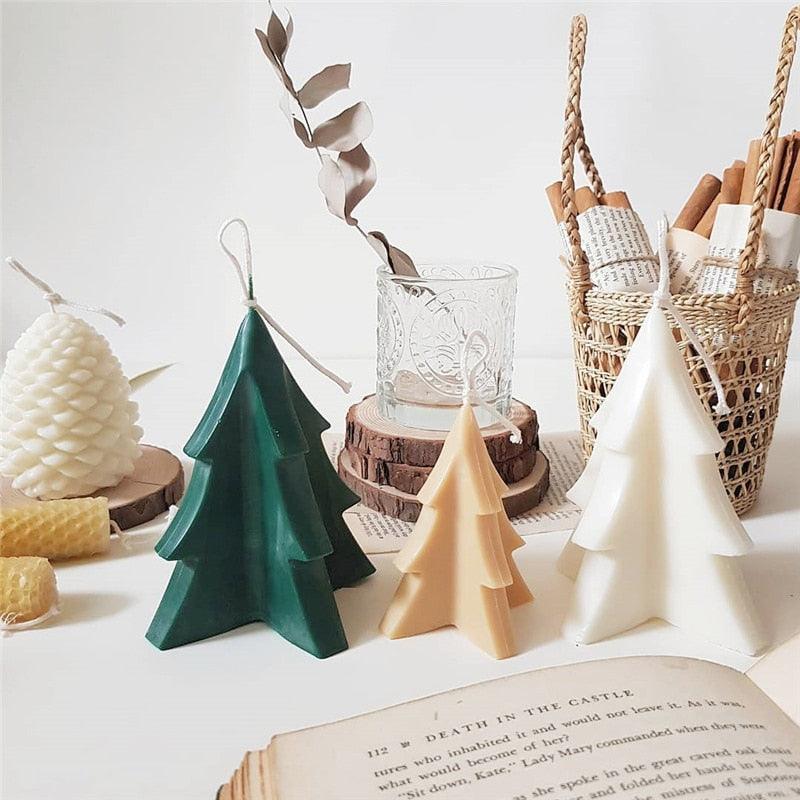 3D Christmas Tree Plastic Candle Mold