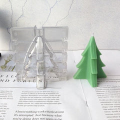 3D Christmas Tree Plastic Candle Mold