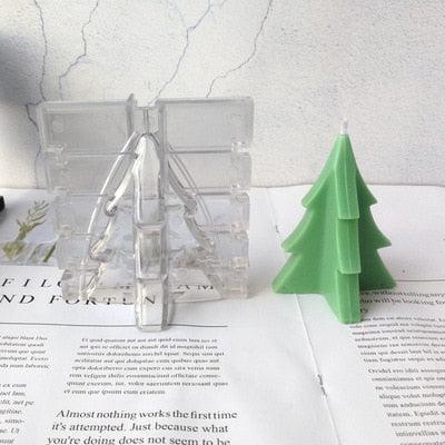 3D Christmas Tree Plastic Candle Mold
