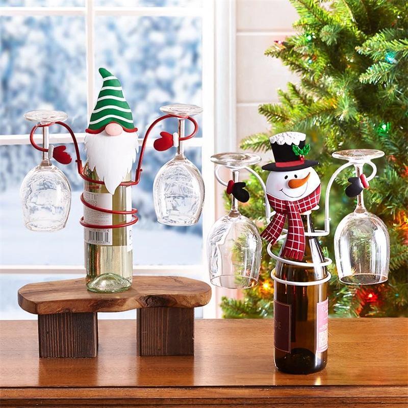 Snowman Wine Bottle and Glass Holder