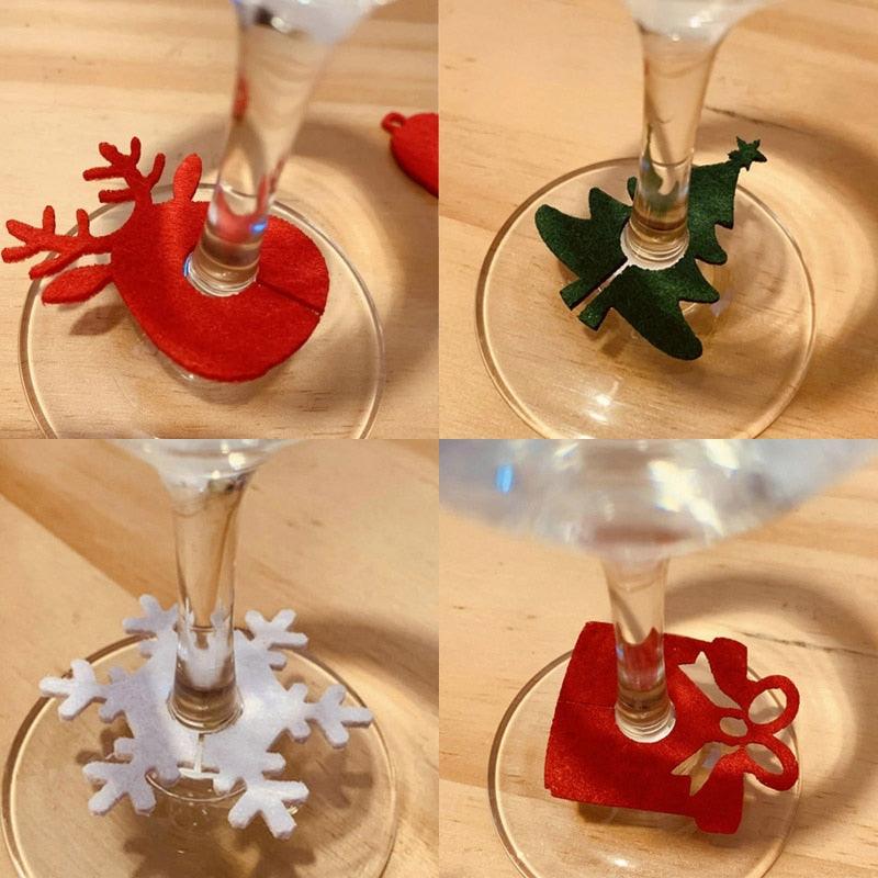 Felt Christmas Wine Glass Rings