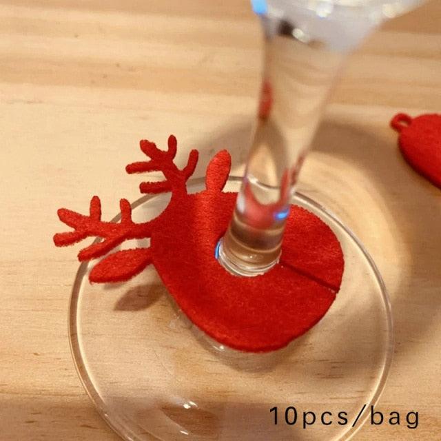 Felt Christmas Wine Glass Rings