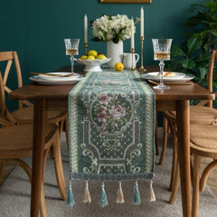 Deer and Christmas Tree Print Jacquard Table Runner