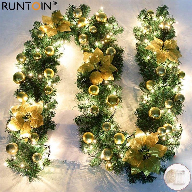 Lighted Rattan Christmas Wreath