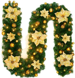 Lighted Rattan Christmas Wreath