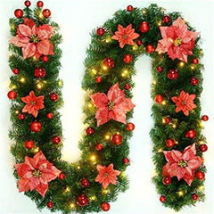 Lighted Rattan Christmas Wreath