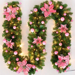 Lighted Rattan Christmas Wreath