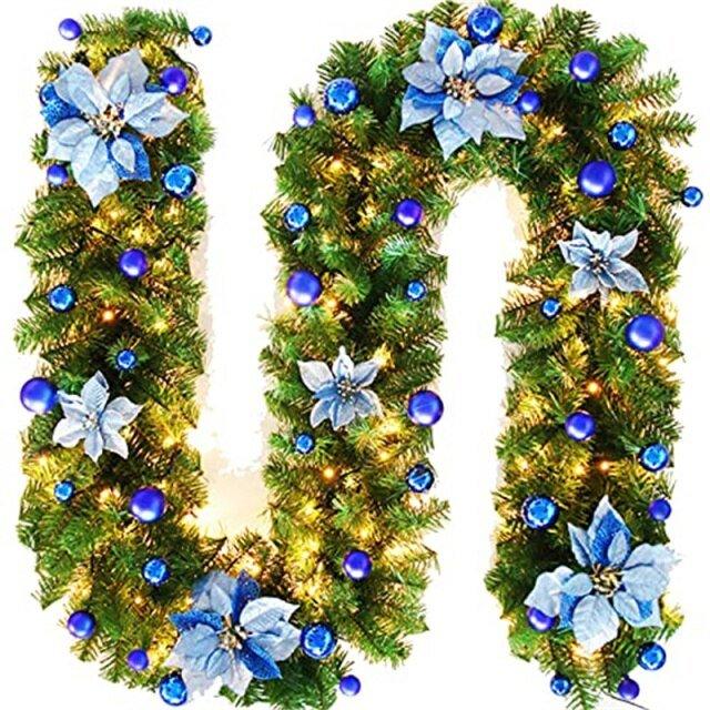 Lighted Rattan Christmas Wreath