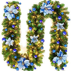 Lighted Rattan Christmas Wreath