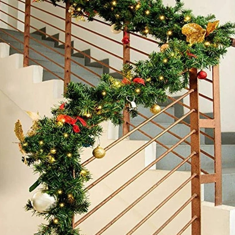 Green Rattan Christmas Wreath