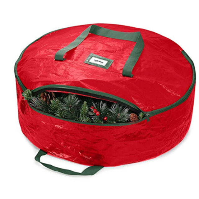Double-Layer Round Christmas Wreath Storage Bag