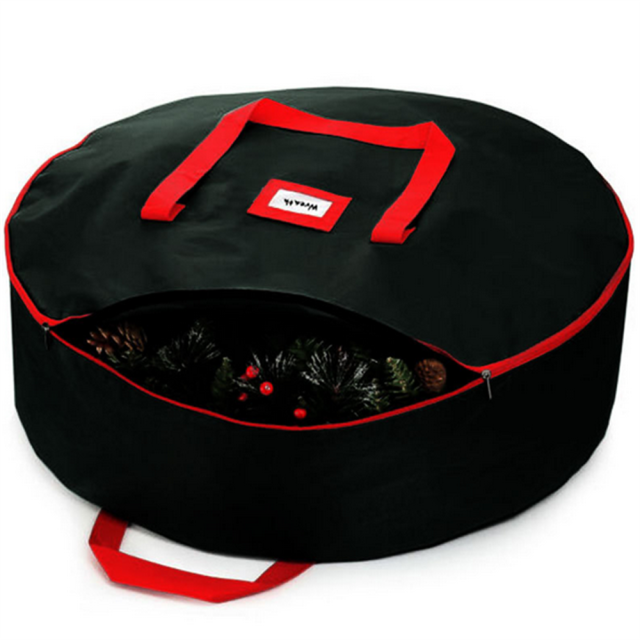 Double-Layer Round Christmas Wreath Storage Bag