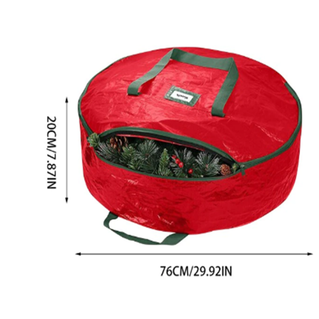 Double-Layer Round Christmas Wreath Storage Bag