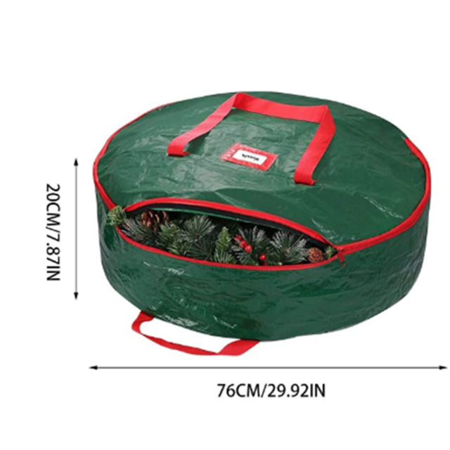 Double-Layer Round Christmas Wreath Storage Bag