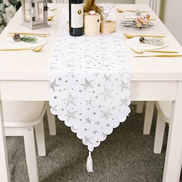 Christmas Snowflake Table Runner and Tablecloth Options