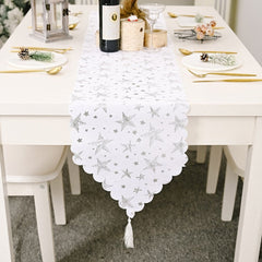 Christmas Snowflake Table Runner and Tablecloth Options