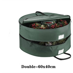 Double-Layer Round Christmas Wreath Storage Bag