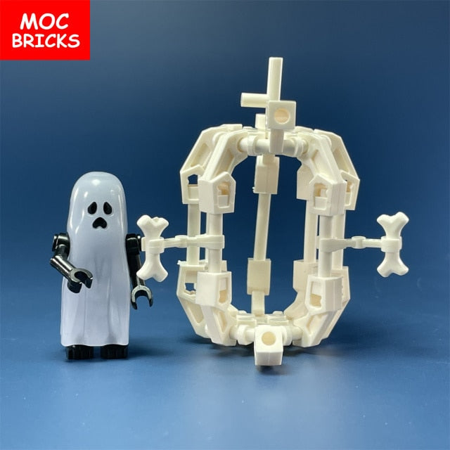 Luminous Ghost and Skeleton Assembly Figure