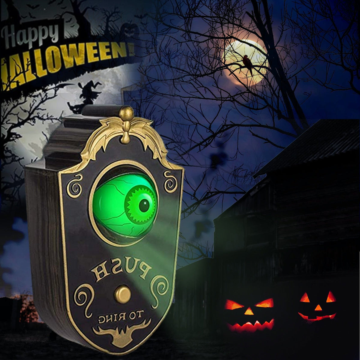 LED Light-Up Eyeball Halloween Doorbell