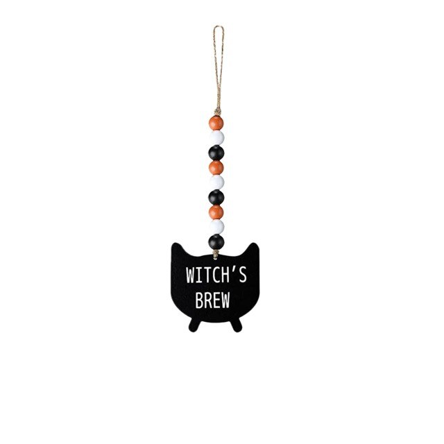 Wooden Bead Halloween Hanging Decoration
