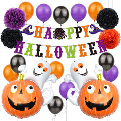 Pumpkin and Ghost Halloween Foil Balloons