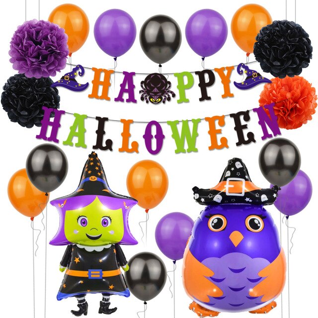 Pumpkin and Ghost Halloween Foil Balloons