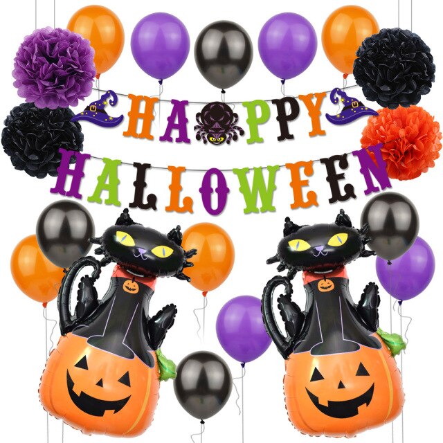 Pumpkin and Ghost Halloween Foil Balloons