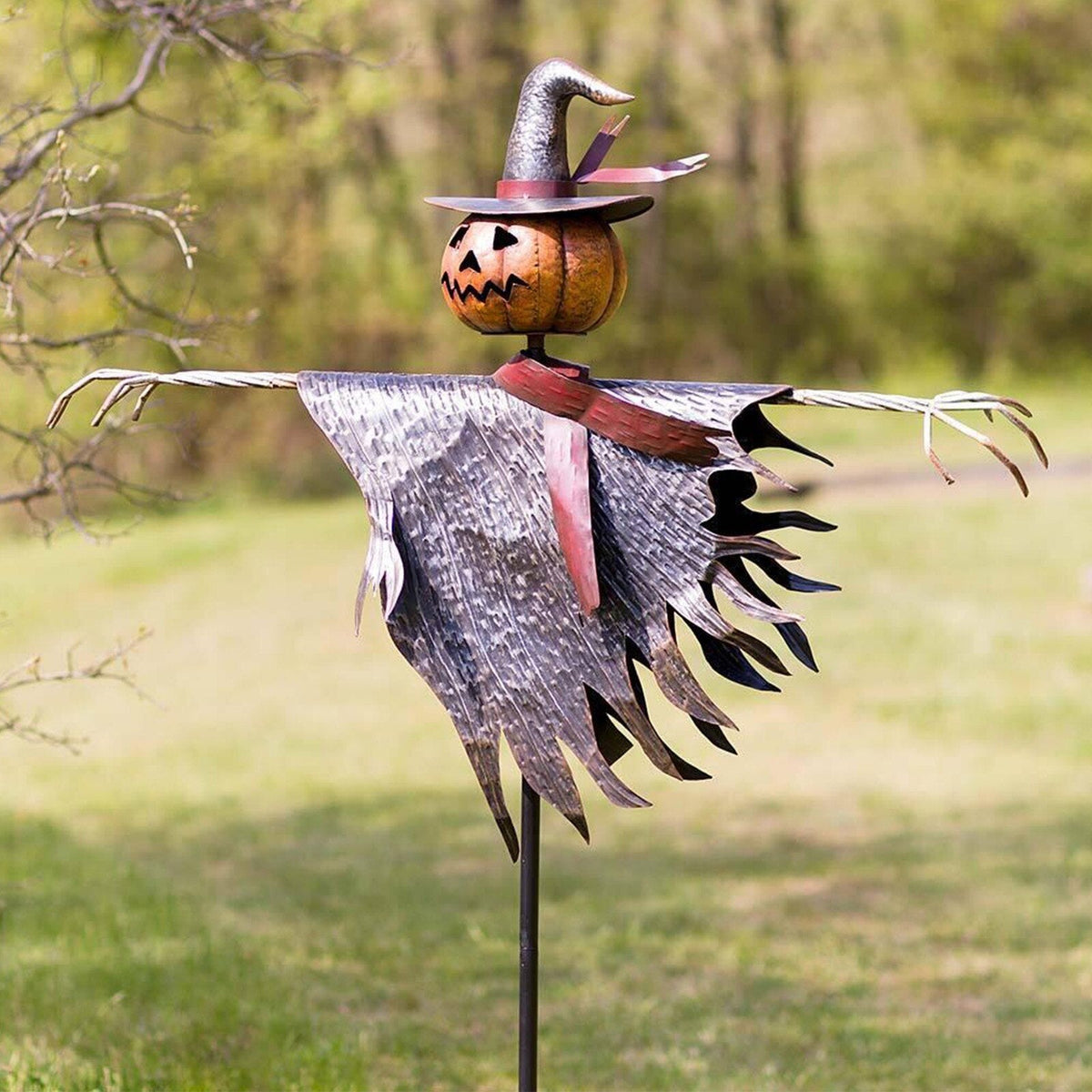 Halloween Pumpkin Scarecrow Garden Stake