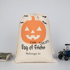 Cotton Canvas Drawstring Gift Bag for Halloween