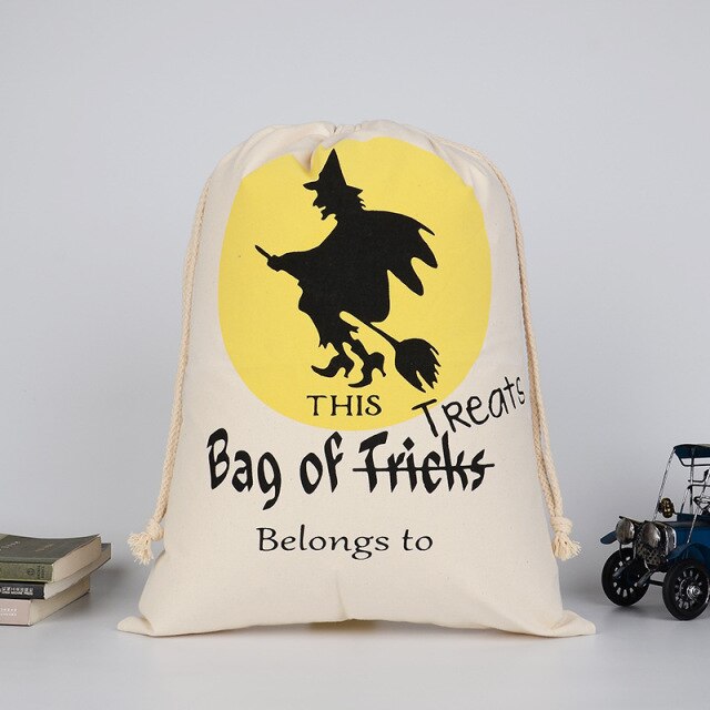 Cotton Canvas Drawstring Gift Bag for Halloween