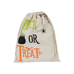Cotton Canvas Drawstring Gift Bag for Halloween