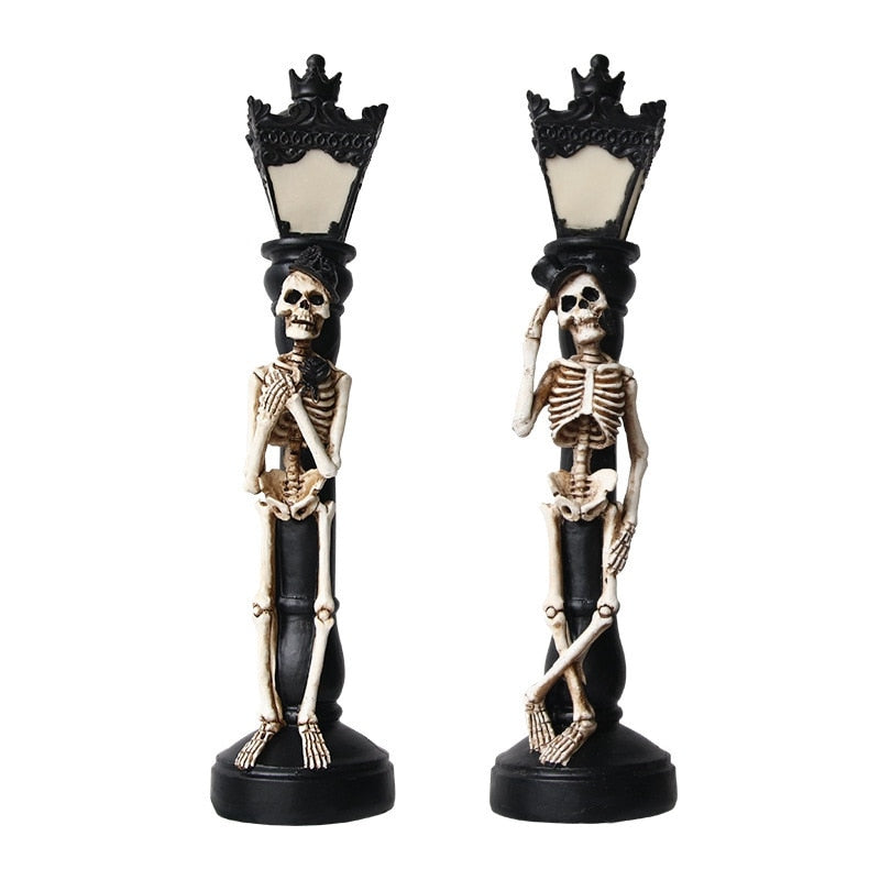 Skull and Skeleton LED Candle Holder
