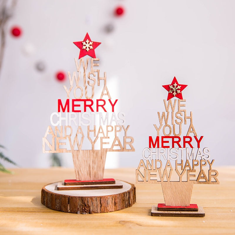 Wooden Tabletop Christmas Tree