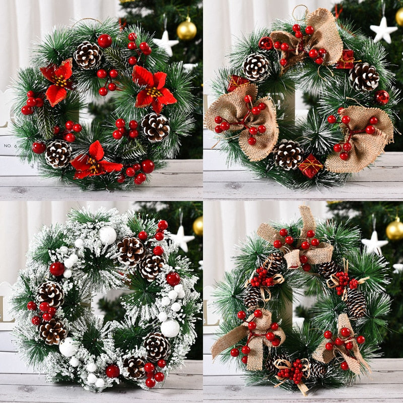 Artificial Pinecone and Red Berry Christmas Wreath