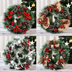 Artificial Pinecone and Red Berry Christmas Wreath