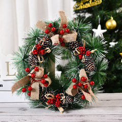 Artificial Pinecone and Red Berry Christmas Wreath