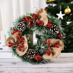 Artificial Pinecone and Red Berry Christmas Wreath