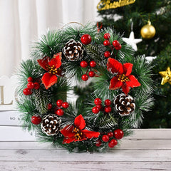 Artificial Pinecone and Red Berry Christmas Wreath