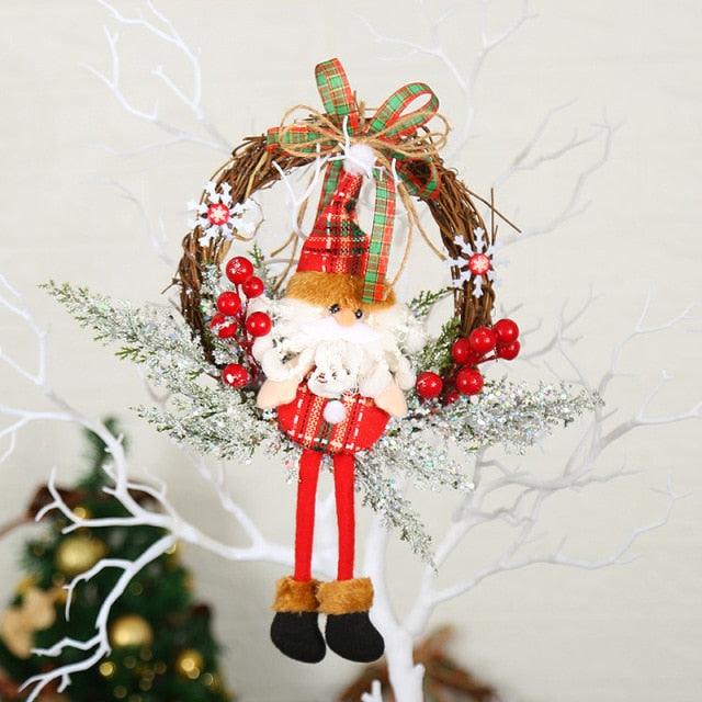 Artificial Christmas Wreath with Pinecones and Red Berries
