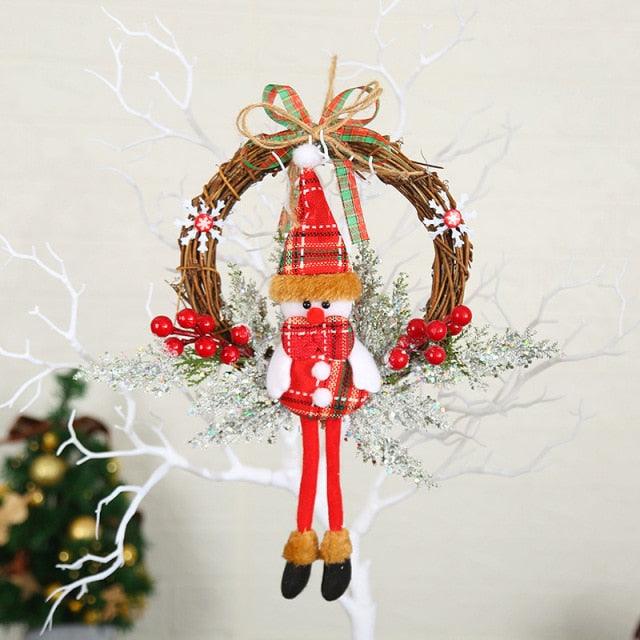 Artificial Christmas Wreath with Pinecones and Red Berries