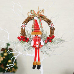 Artificial Christmas Wreath with Pinecones and Red Berries