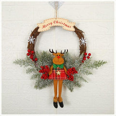 Artificial Christmas Wreath with Pinecones and Red Berries