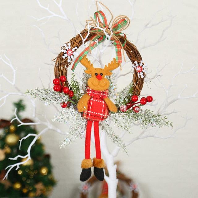 Artificial Christmas Wreath with Pinecones and Red Berries