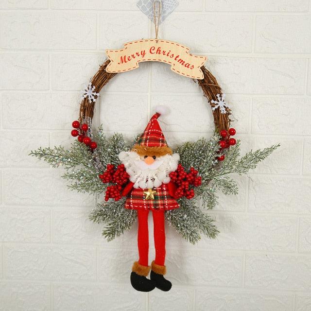 Artificial Christmas Wreath with Pinecones and Red Berries