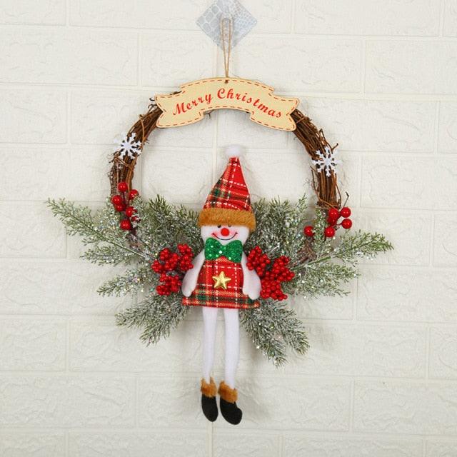 Artificial Christmas Wreath with Pinecones and Red Berries