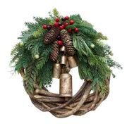 Rustic Farmhouse Christmas Rattan Wreath, 12 x 12 in (30 x 30 cm)
