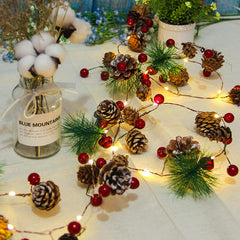 Pinecone Christmas String Lights