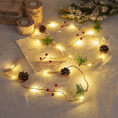 Pinecone Christmas String Lights