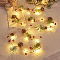 Pinecone Christmas String Lights
