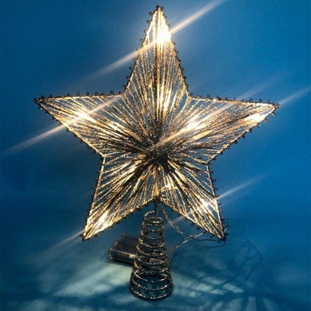 Battery-Operated LED Star Christmas Tree Topper